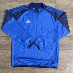 adidas サッカー フットサル トレーニングウェア ピステ青 L