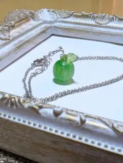 新作☆青林檎ネックレス40cm長さ調整可