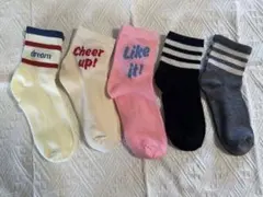 新品未使用　カラフルメッセージソックスセット5足