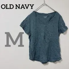 OLD NAVY 【M】半袖 Tシャツ Vネック カットソー 青緑色