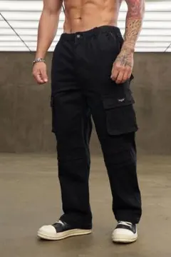 95629 BLACK LEDER ダウンロングパンツ 黒 L - メルカリ