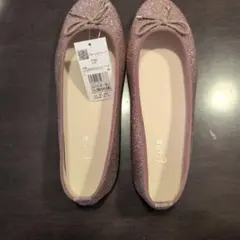 eur3　ピンク グリッター フラットシューズ