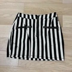 ストライプ タイトスカート ブラック/ホワイト