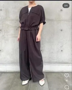お手洗いも楽チン！川上桃子さんコラボ カデュネ オールインワン 黒 38