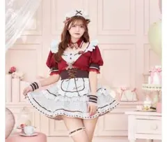 キャンディベリーホイップレースメイド バレンタイン マリームーン コスプレ 即日発送】【景井ひな着用】ピュアベリーシアーレースメイド