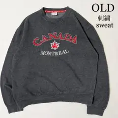 OLD MRJ CANADA カナダ 刺繍デザイン スウェット グレー M