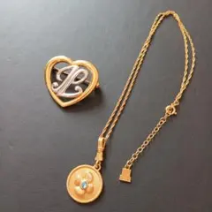 LANVIN ランバン ヴィンテージネックレス&ブローチ2点セットのサムネイル