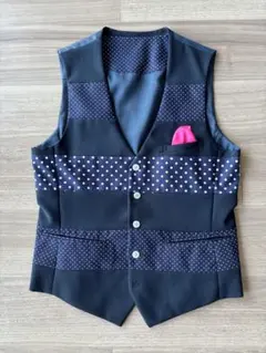 【美品・値下げ】COMME CA COMMUNE メンズベスト紺色　おしゃれ