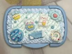 ウェットシート　蓋　ホイップデコ　くま　水色×白