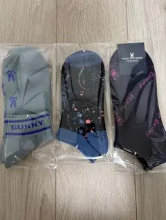 新品未使用　Psycho Bunny 滑り止め付き　ソックス 3足セット