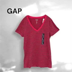 新品 GAP ギャップ ボーダー Vネック Tシャツ M 半袖