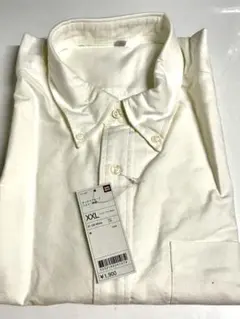 ユニクロ　綿100% ボタンダウン長袖オックスフォードシャツXXL★し5213