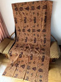 ジャワ(Solo)のプリントバティック布　インドネシア　茶系　伝統色　soga
