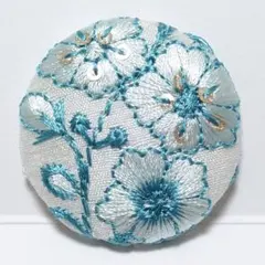 インド刺繍　№3083　白水色　㊳ミリ