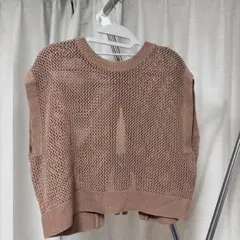 バックリボン ニットベスト オレンジブラウン