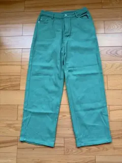 デニム 緑色 ストレート