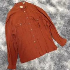 Liz Claiborne リズクレイボーン（L-LL）長袖シャツ オレンジ