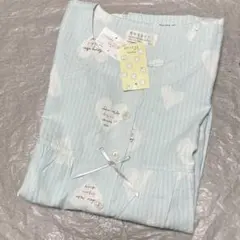 新品☆ナルエー かわいい半袖パジャマ サッカー生地 M〜L☆ハート ブルーのサムネイル
