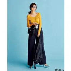 美品 GALERIE VIE ギザコットンリブ ラウンドネックプルオーバー