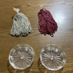 シルバー・赤ビーズセット