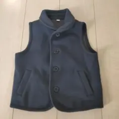 ネイビー ボタン付き ノースリーブベスト