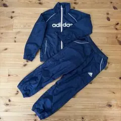 アディダス adidas ウィンドブレーカー 上下セット 130 ネイビー