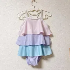 フリル付きカラフル水着 110 子供用水着 女の子 プール 海 川遊び