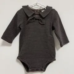 プティマイン　アソート柄ロンパース　モカ茶　70cm