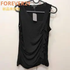 FOREVER21 ブラック ノースリーブ チュニック L 新品未使用 ④のサムネイル