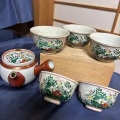 九谷焼 啓峰の茶器セット 急須 湯呑み3客 - メルカリ