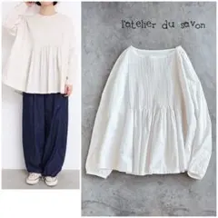 l'atelier du savon ⿻ ピンタック ブラウス フレア コットンのサムネイル