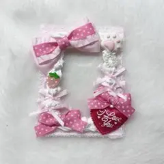 推し活 ホイップデコ 硬質ケースデコ トレカケースデコB8 ピンク リボン