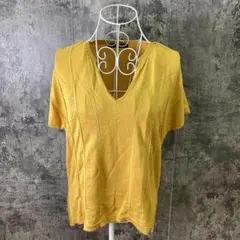 ☆MICHEL KLEIN☆カットソー☆Vネック☆スリット☆春夏☆イエロー(38