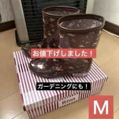 Rina 花柄 レインブーツ　ブラウンのサムネイル