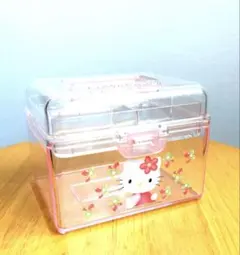 2002 平成レトロ Hello Kitty ハローキティ クリア収納ボックスのサムネイル