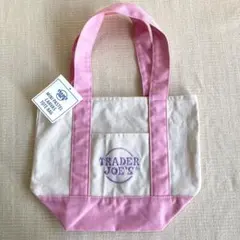 Trader Joe's ミニキャンバストートバッグ　ピンク