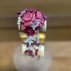 和装用 花飾り 髪飾り ピンク系