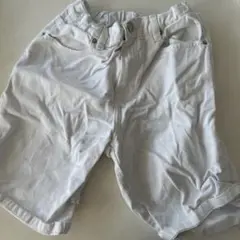 白ハーフパンツ ゴム入り綿100％