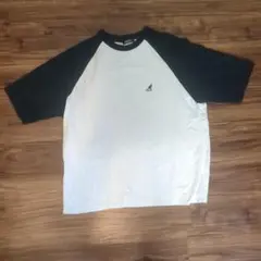 KANGOL ラグランTシャツ ホワイト ブラック Lサイズのサムネイル