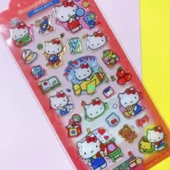 新品　ハローキティ ドロップジュエリーシール　キラキラ　ぷっくりシール　レトロ