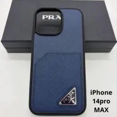 PRADA プラダ iPhone14 Pro Max ケース スマホケース 紺 - メルカリ