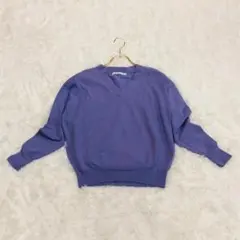 美品✨ ニコアンド Vネック ニット パープル シルク混 大きめ 春 秋 冬のサムネイル