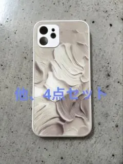 iPhone 12用デザインケース４個＋ストラップホルダー