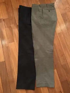 ユニクロ スラックス 紺 グレー 2本セット