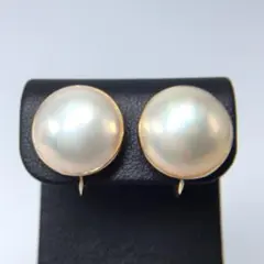 南洋白蝶イヤリング 14mm ナチュラルゴールド シルバー製 普段使い