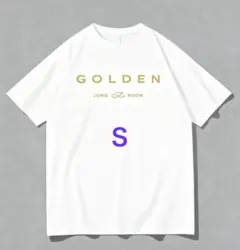 限定①❣️ JUNG KOOK ★Tシャツ【Sサイズ】【ホワイト✖️ゴールドロゴ】のサムネイル