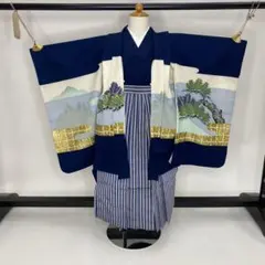 七五三☆男児 羽織 着物 袴セット☆5歳～ ☆紺☆古典☆鷹 u-452 - メルカリ