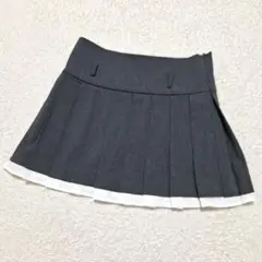 ZARA　ボックスプリーツ　ミニスカート　コントラストフリルスコート