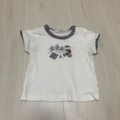 ファミリアTシャツ 90 刺繍　白　青　男の子　女の子　夏