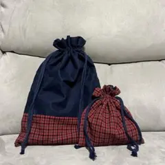 【ハンドメイド】ファミリア風コップ袋・お着替え袋セット